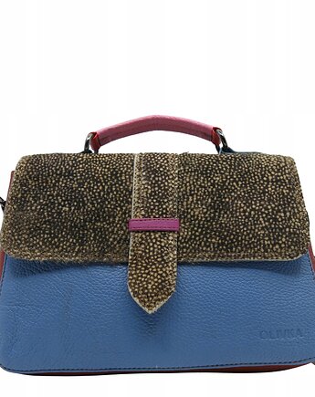 Torebka klasyczna skórzana na ramię pasek na klapce oryginalna OLIVKA, Olivka Warsaw