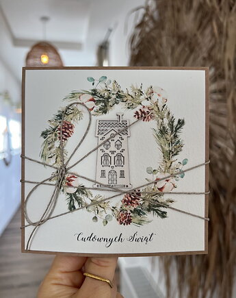 Wyjątkowa stylowa kartka ekologiczna świąteczna na Boże Narodzenie, sorte