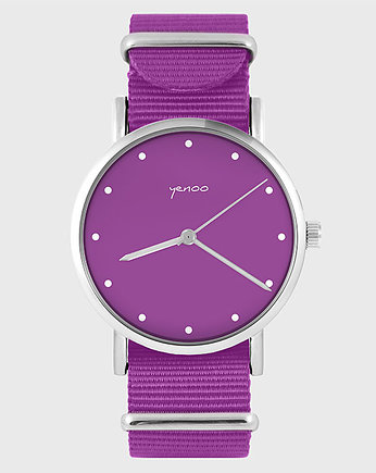 Zegarek - Klasyczny - amarant, nylonowy, yenoo