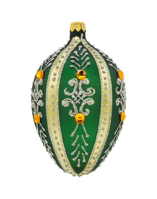 ozdoby choinkowe Bombka choinkowa: Ekskluzywne jajo Faberge z kryształami: zielone