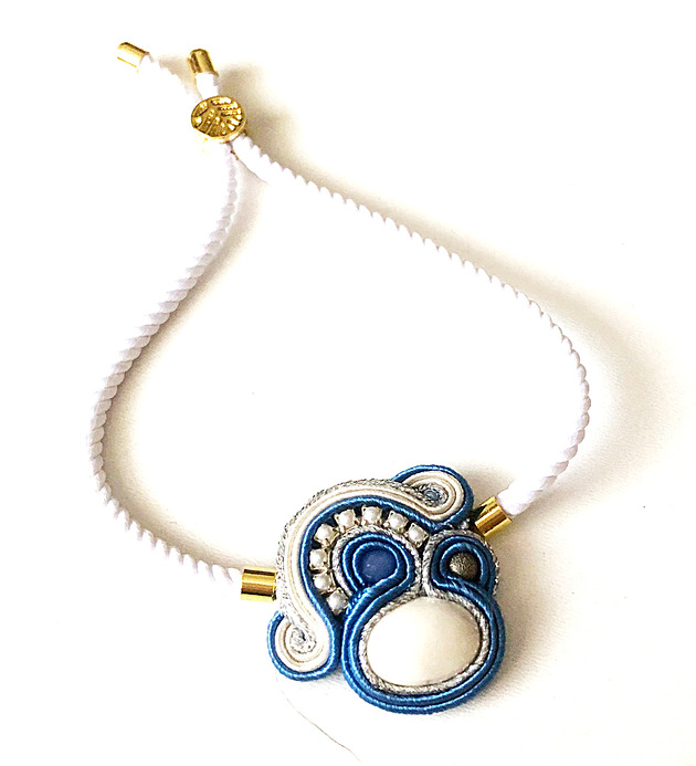 bransoletki soutache Elegancka sutaszowa bransoletka BLUE&WHITE