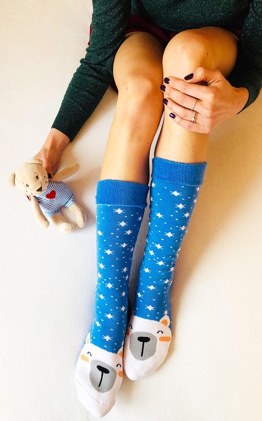 Świąteczne Skarpetki w Misia i Śnieżynki  MAD Socks