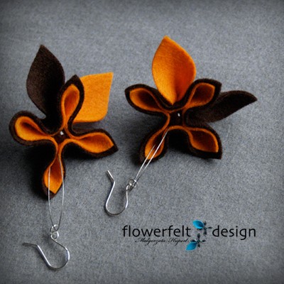 Czekolada z Pomarańczą - Biżuteria Autorska FlowerFelt Design
