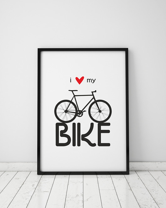 plakat. i love my bike (format A3) Love Life and Forest