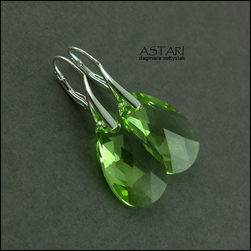 kryształ SWAROVSKI I SREBRO - PERIDOT Astari