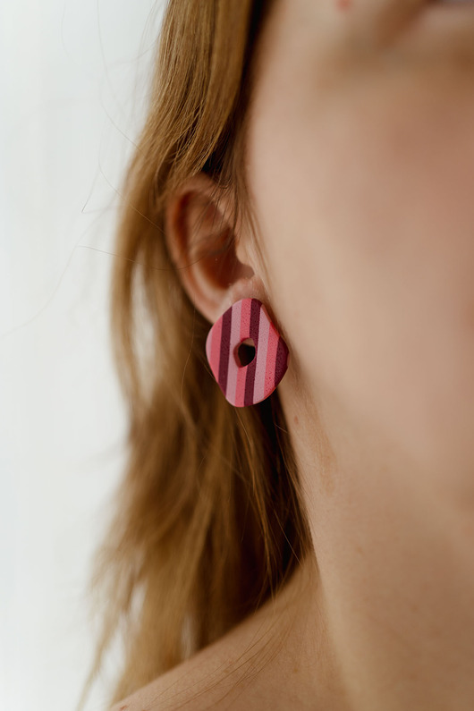 kolczyki z masy plastycznej Sztyfty w organicznym kształcie