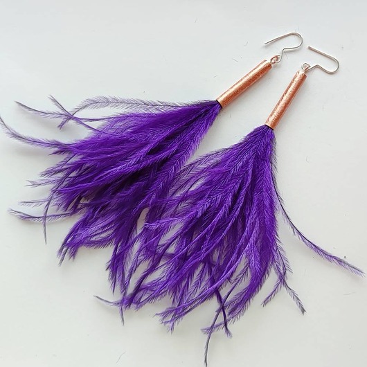 kolczyki z piórami PIÓRKO kolczyki