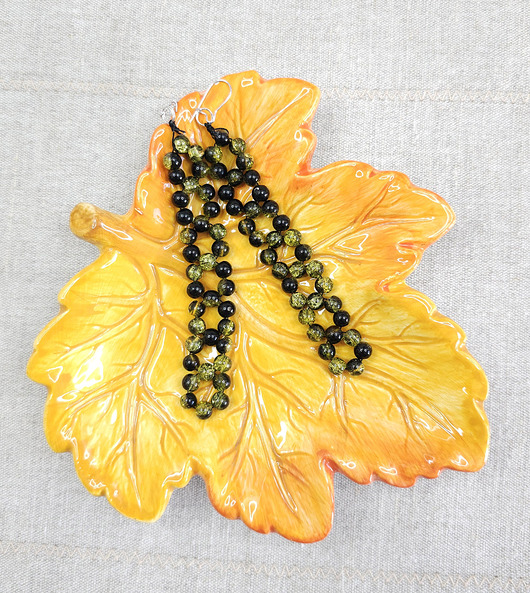 kolczyki szklane 7045 Długie kolczyki szkło crackle