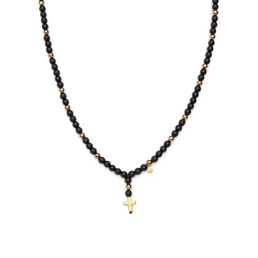 biżuteria męska Męski różaniec Wojownik - Onyks i Hematyt