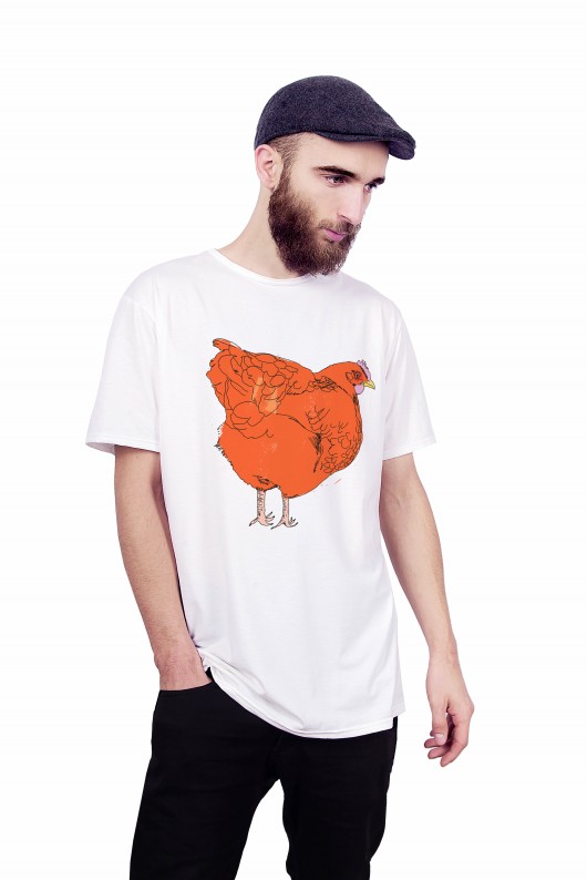 T-shirt męski "Kura" white dziendobry