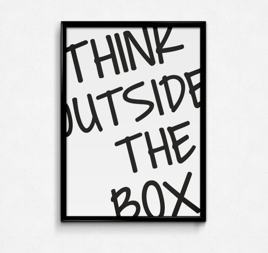 Plakat THINK OUTSIDE THE BOX beleco