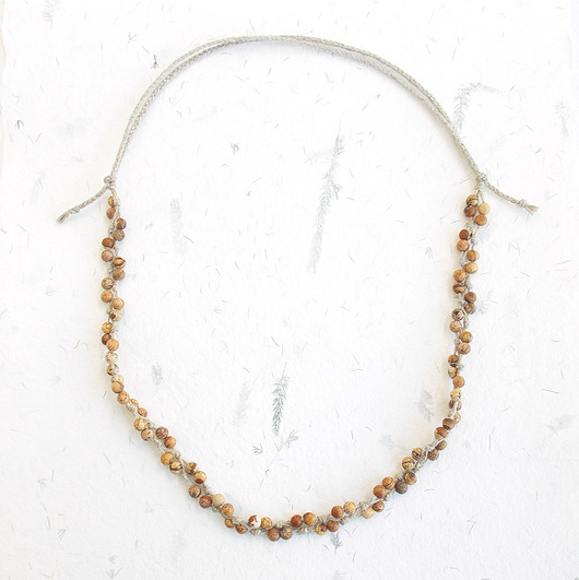 naszyjniki - inne Jaspis Naszyjnik bez metalu