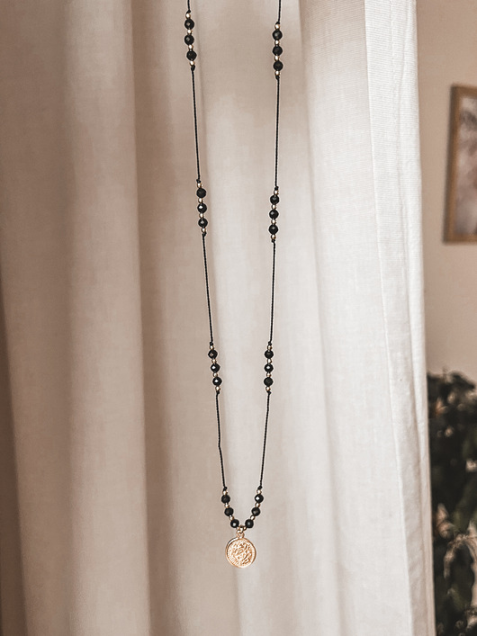 wisiory Naszyjnik z zawieszką czarny turmalin