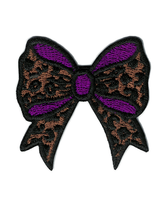 naszywki na ubrania Naszywka naprasowanka KOKARDA PANTERKA FIOLET termo haft dziecięca 5 x 4cm