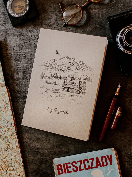 notatniki i albumy Notes ręcznie szyty Kajet Górski 14x20 cm