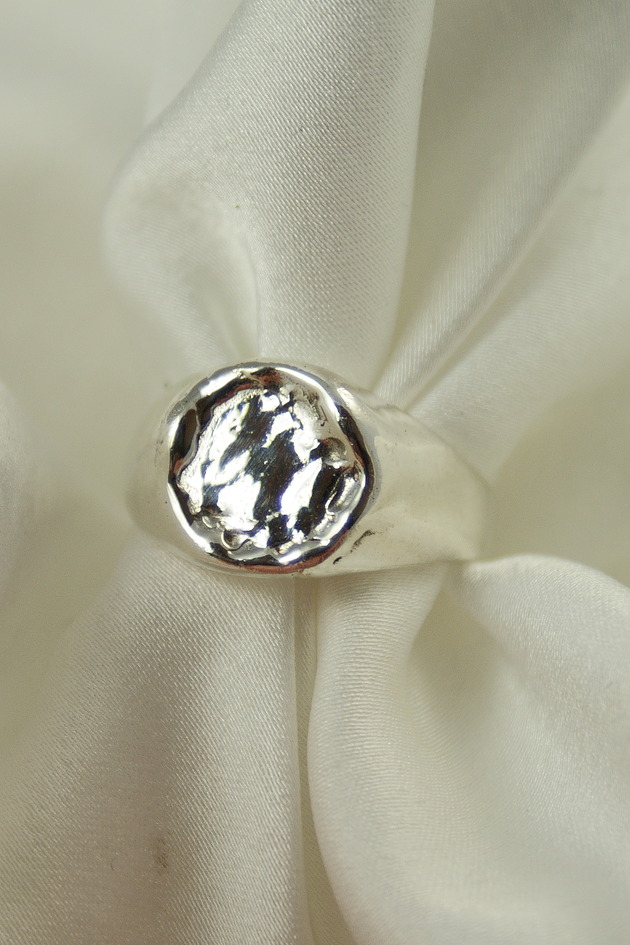 pierścionki srebrne Srebrny  sygnet  Aqua, wodny motyw, pełny, damski