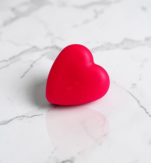 pierścionek z żywicy Pierścień z żywicy : NEON RED : matowe serce