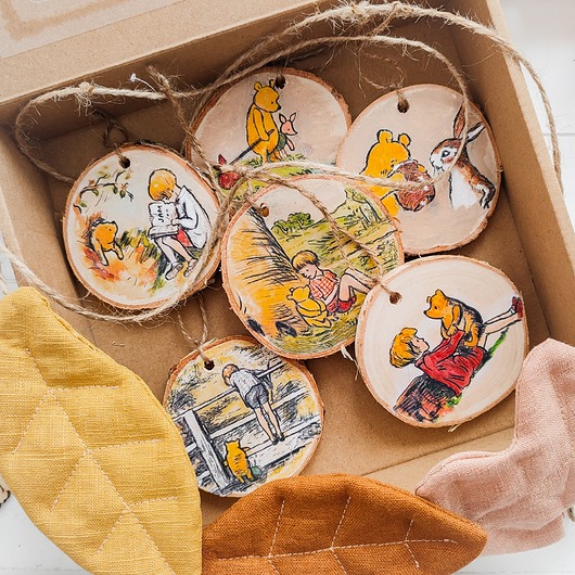 karuzele i girlandy do łóżeczka Girlanda drewniana Kubuś Puchatek