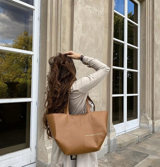 torby na ramię SHOPPER GINA M ciemny camel szewro