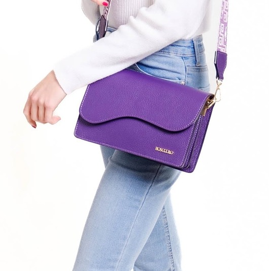 torby na ramię Torba skórzana  z ozdobnym paskiem (6999)