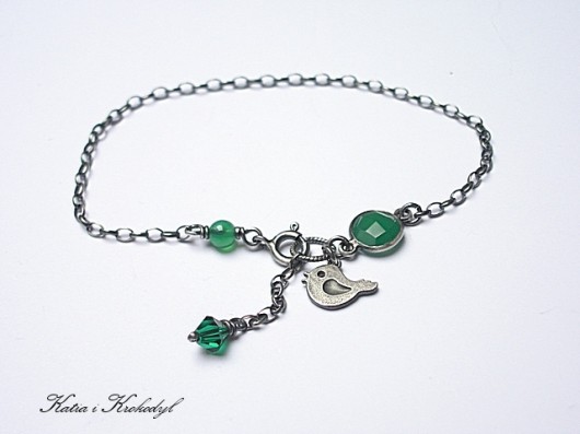 bransoletki wire wrapping Ptaszek   -bransoletka