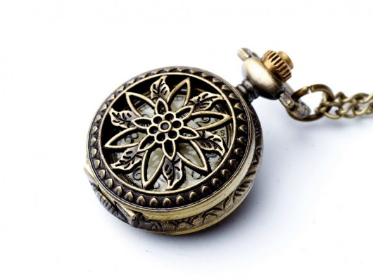 zegarki na łańcuszku Zegarek wisiorek na łańcuszku - Ganja, Listki