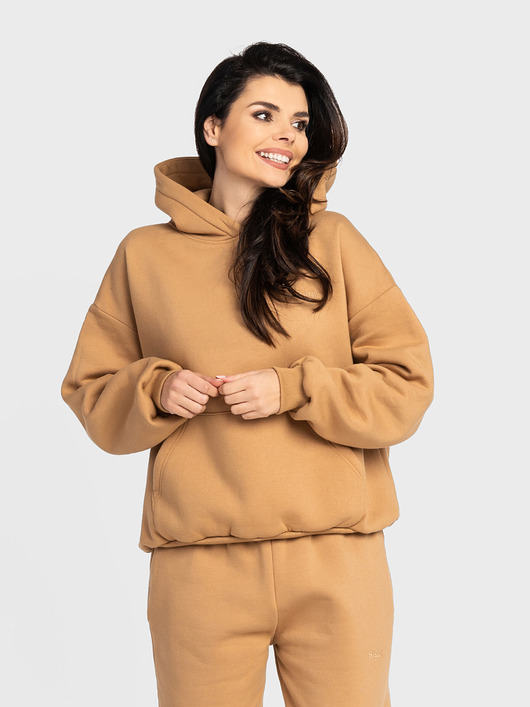 bluza z kapturem damska Bluza Deer Hoodie Camel