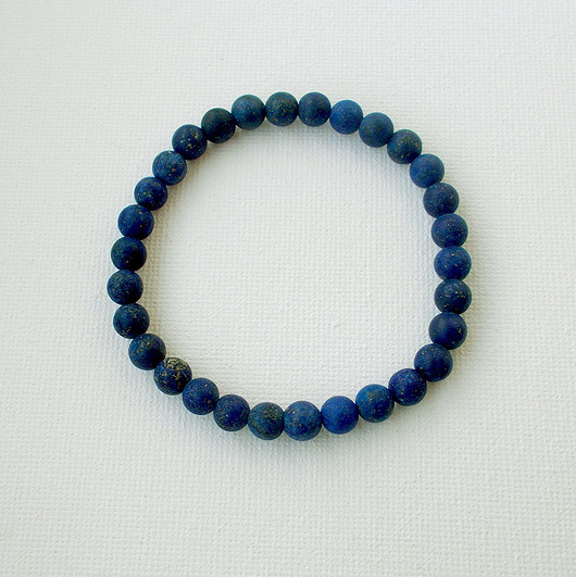 bransoletki z kamieni naturalnych Lapis lazuli matowe kamienie 6 mm Bransoletka