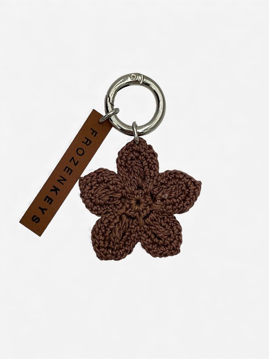 breloki Brelok Kwiat Brązowy ze Srebrnym Zapięciem