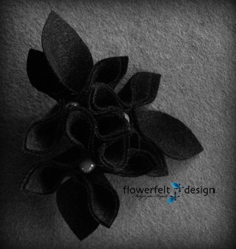 Czarne z Szarym FlowerFelt Design
