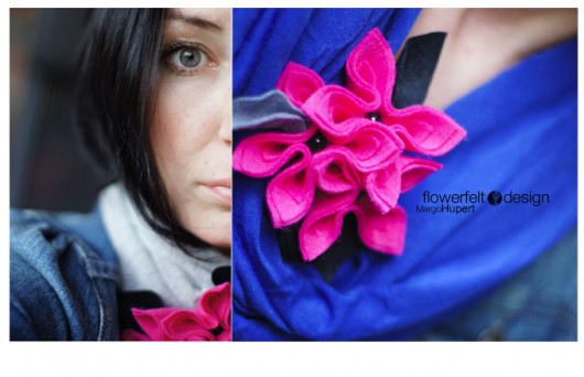 różowe z czarnym FlowerFelt Design