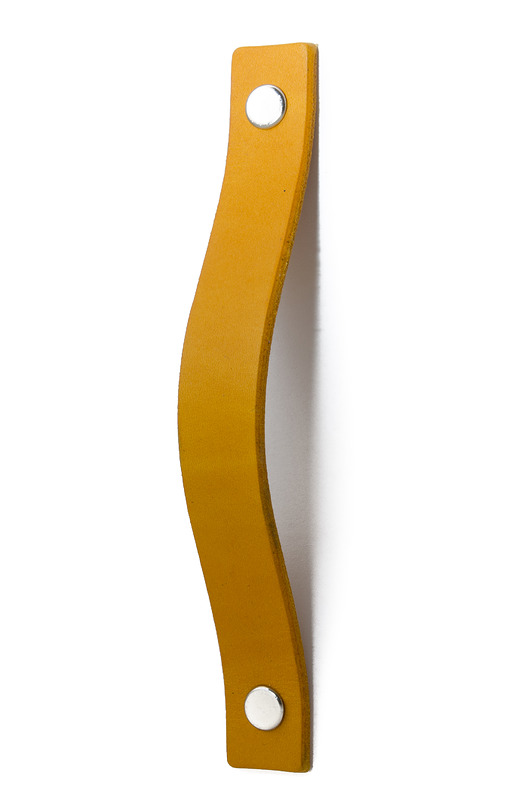 gałki do mebli Skórzany uchwyt meblowy COLORISO YELLOW