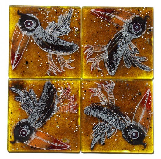 podkładki pod szklaneczki CZARNY KRUK Borowska Glass Design