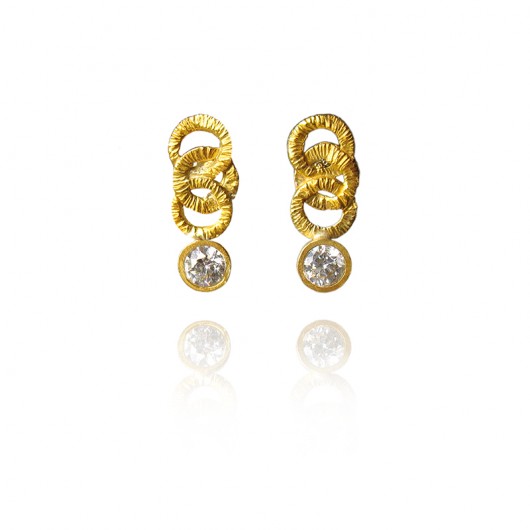 złocone kolczyki koła -RITA KOS jewellery