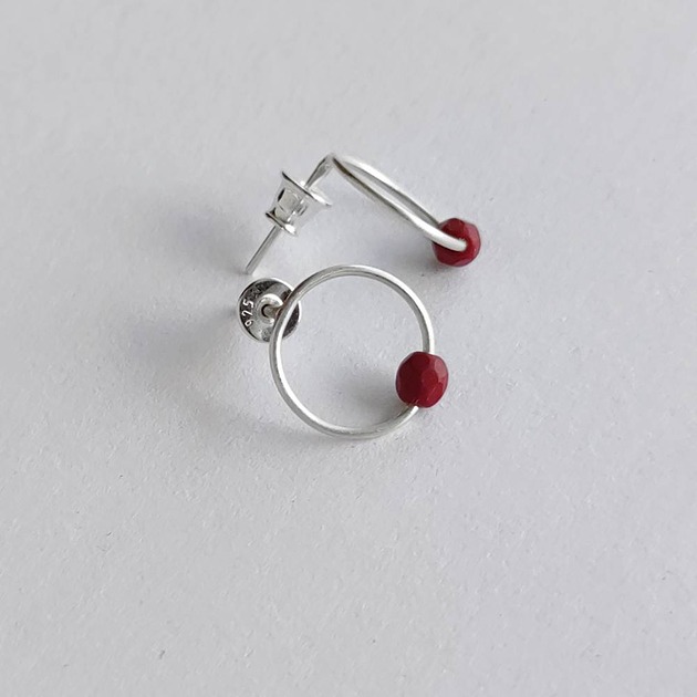 kolczyki z kamieniami Kolczyki OKRĄG