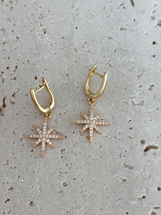 kolczyki pozłacane Kolczyki pozłacane Gwiazdka z cyrkoniami