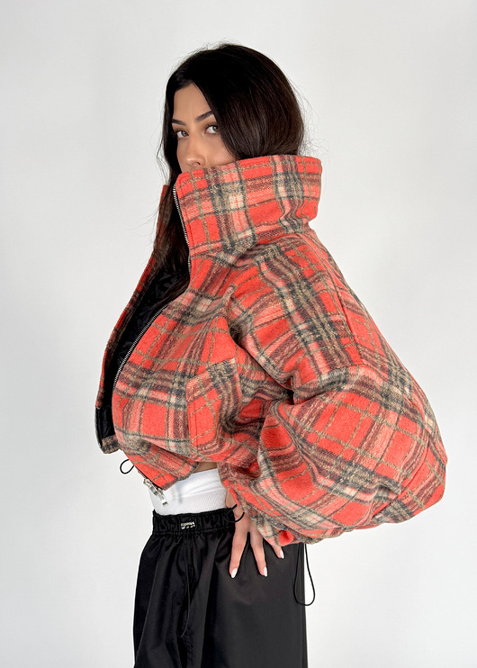 kurtki damskie Krótka kurtka typu bomber teddy red rush