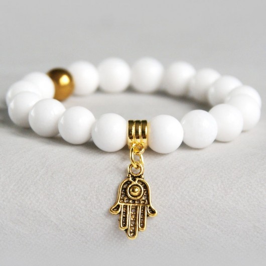 biały marmur & hamsa kaktusia