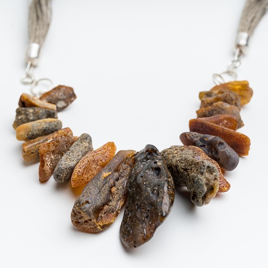 korale Naszyjnik bursztynowy SUROWY bursztyn