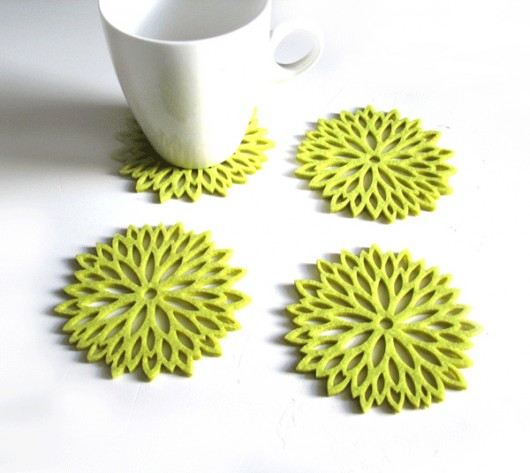 filcowe astry pod kubki limonka 4szt. home variety