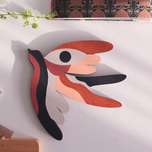 Ozdoby na ścianę Jaskółki drewniany art 16
