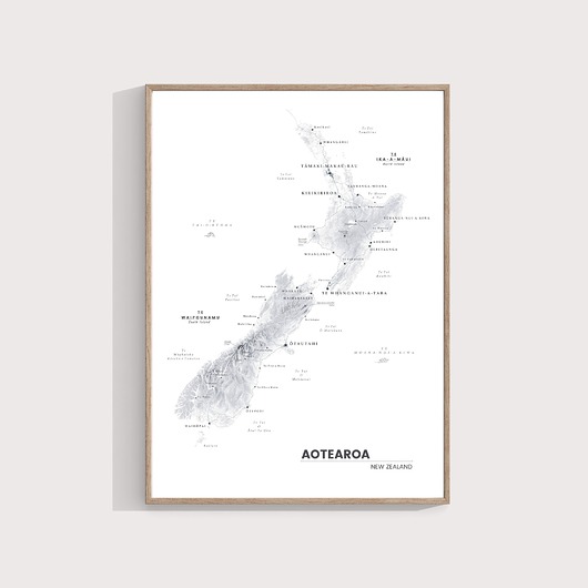 plakaty NOWA ZELANDIA  nazwy w jęz Māori  plakat mapa