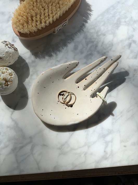 pojemniki na biżuterię Ceramiczna Łapka Handmade Talerzyk na Biżuterię Rustic Dalmatinian