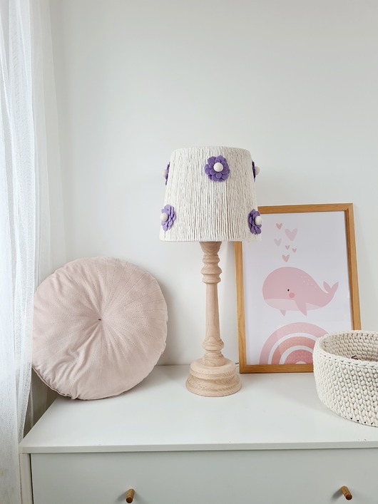 lampy do pokoju dziecka Lampka nocna "Fioletowe Stokrotki"