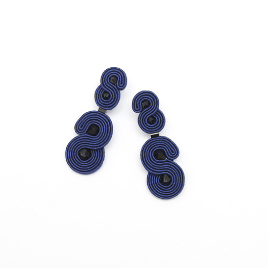 Kolczyki soutache - Granat Medium maanuela