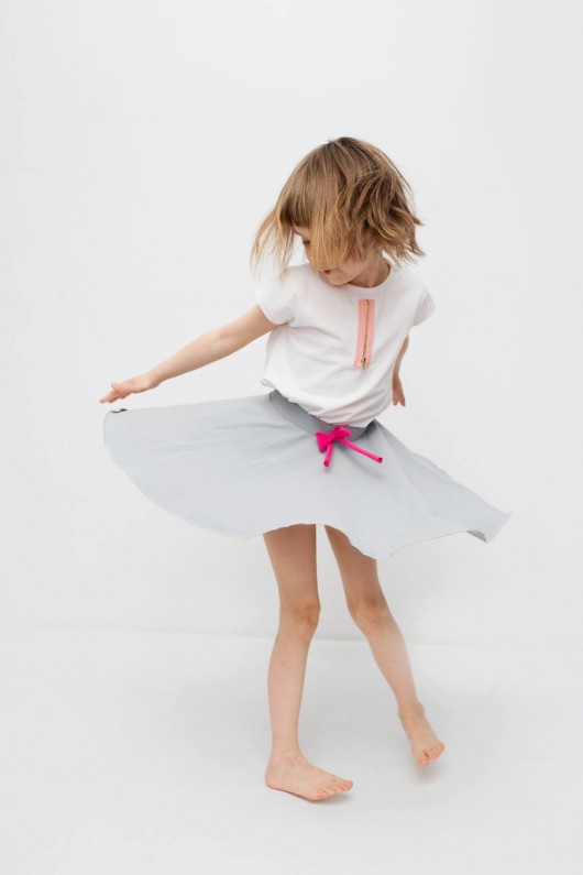 Spódniczka idealnie kręcąca się  GREY/MINT KIDS point