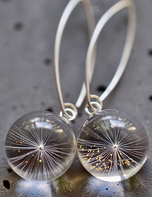 Kolczyki srebrne z gwiazdką dmuchawca Grol Jewellery