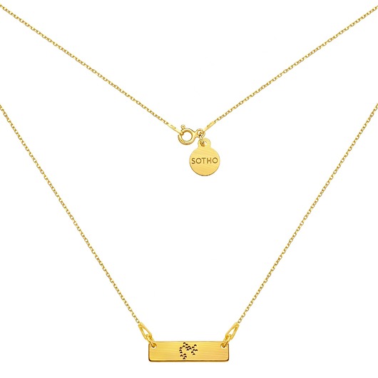 srebrne naszyjniki Złoty matowy naszyjnik z konstelacją Strzelca