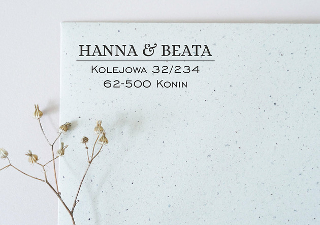 stemple Personalizowany drewniany stempel z adresem - imiona + adres