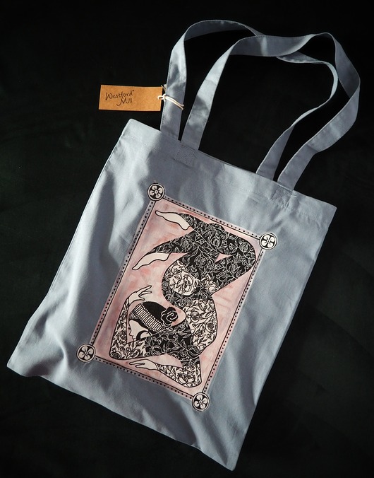 torby na zakupy Ręcznie malowana torba zakupowa bawełniana JOGA